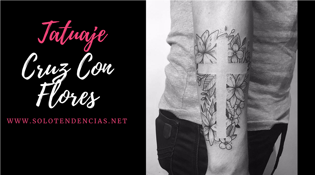 Tatuaje de Cruz con Flores