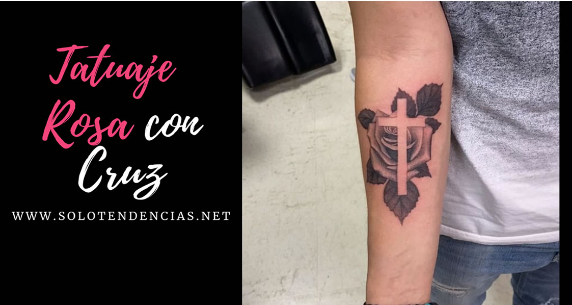 Tatuaje de Rosa y Cruz